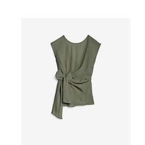 Crew neck side tie top